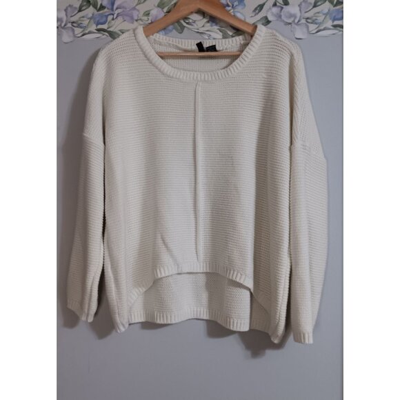 Free For All XL Cream Knit Lagenlook Minimalist Casual Occasion Lounge Sweater - Picture 1 of 3
